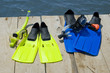 Flippers and Snorkel set