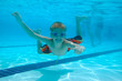 Boy swimming underwater