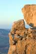 highlighted stones of mountains