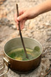 Cooking of tea from nettle leafs