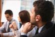 watching and listening - business meeting watching and listening - business meeting