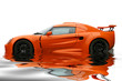 orange reflecting sportcar