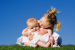 happy sisters, siblings playing 