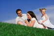 happy  young family having fun outdoors