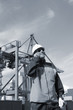engineer and container crane
