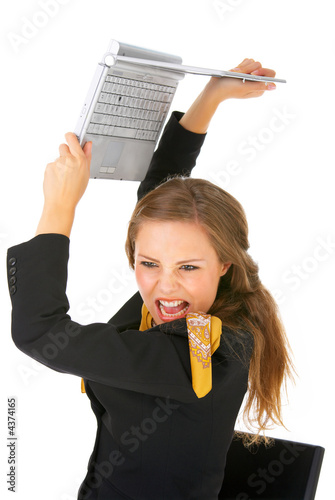 Infuriated businesswoman