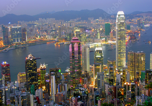 Blick auf Hong Kong am abend Blick auf Hong Kong am abend