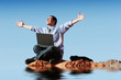 Foto: Ecstatic businessman Ecstatic businessman