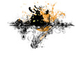 Grunge Halloween: abstract grunge and rusty, floral illustration