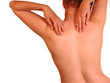 Pretty woman's naked back isolated