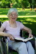 Senior woman on wheelchair