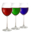 RGB glasses of wine isolated on white background RGB glasses of wine isolated on white background