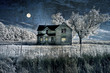 Photo: Haunted Farmhouse and Full Moon Grunge Haunted Farmhouse and Full Moon Grunge