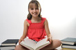A young girl reading