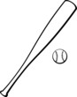 baseball bat and ball