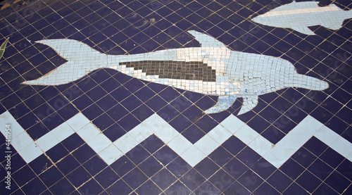 dolphin mosaic, red sea beach resort, sinai, egypt