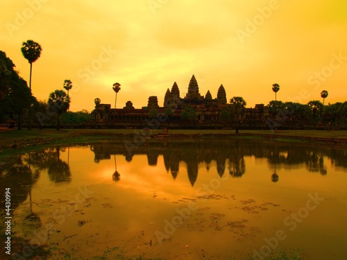 Sunset view of Angkor Wat temple