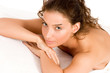 beautiful young woman relaxing at spa beautiful young woman relaxing at spa