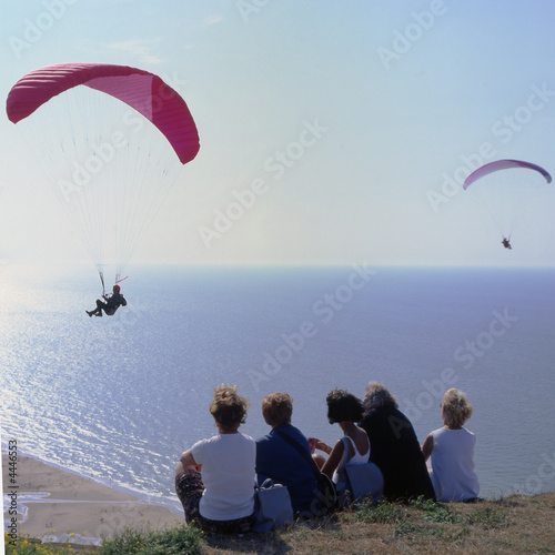 Hang Gliders over Cap Blanc Nez near Calais in France