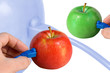 Internet - red and green apple and blue globe