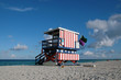 View of Patriotic Lifeguard Tower in South Beach View of Patriotic Lifeguard Tower in South Beach