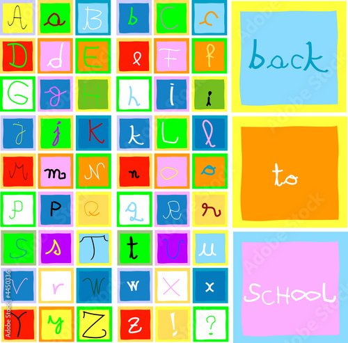 Illustration: alphabet and numbers alphabet and numbers