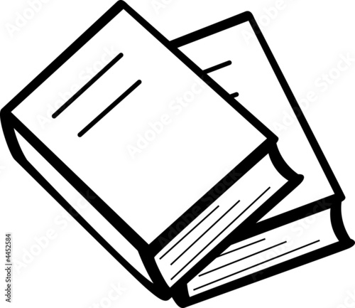 Illustration: black and white pair of books black and white pair of books