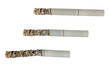 three stages of one cigarette