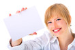 Business card or white sign