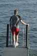 Homme faisant une pause
