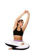 Beautiful female doing her stretching exercise 