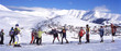 Skiers on the mountain Skiers on the mountain