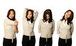 Series of female office worker doing stretching exercises,