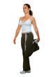 Active woman in athletic attire,