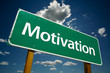 “Motivation” Road Sign with dramatic clouds and sky.