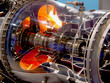 The engine of airplane
