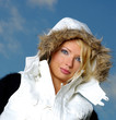 Beautiful women over sky background Beautiful women over sky background