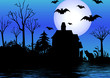 Illustration : paysage halloween paysage halloween