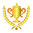 Trophy cup with olive branch