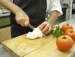 Cutting mozzarella