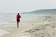 Jogging at seashore