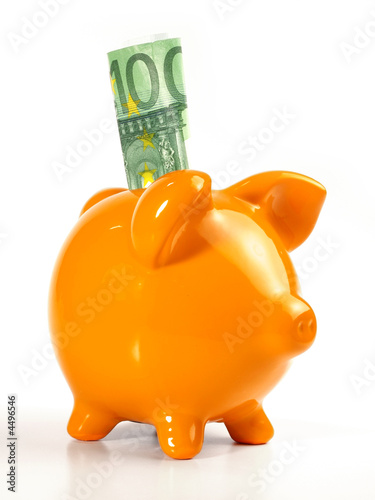 Sparschwein / orange - 100 EUR