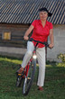 happy female cyclist