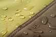The waterproof fabric, water drops on the cloth