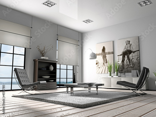 Illustration: Home interior 3D rendering Home interior 3D rendering