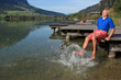 men is walking over the water