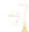Architecture sketch of ancient Greek style column.