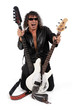 Musicien rock avec deux guitares