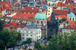 The aerial view of Prague City from Petrin Hill