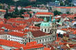 The aerial view of Prague City from Petrin Hill